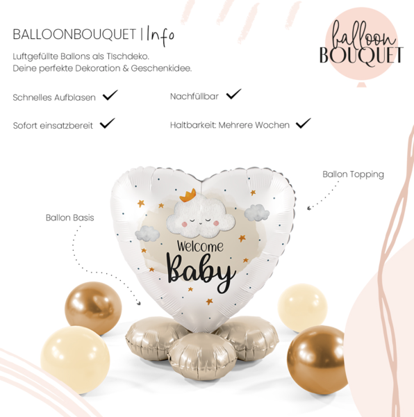 Ballon Bouquet - Welcome Baby! - 43cm